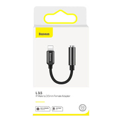 A Photo Of Baseus 3.5 Audio Adapter Converter for iPhone Male to 3.5mm Female Aux Jack (Black)