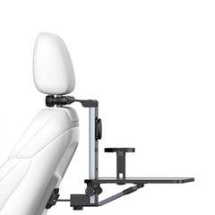 A Photo Of Baseus MagPro II Versatile Car Mount - Foldable Laptop Desk with 360° Rotatable Phone Holder, Adjustable Height, Easy Installation for Backseat Headrest, Black