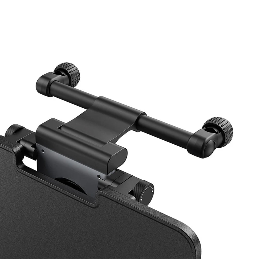 A Photo Of Baseus MagPro II Versatile Car Mount - Foldable Laptop Desk with 360° Rotatable Phone Holder, Adjustable Height, Easy Installation for Backseat Headrest, Black