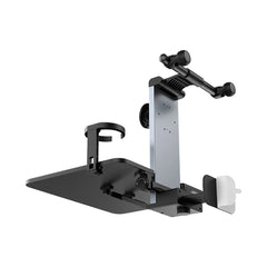 A Photo Of Baseus MagPro II Versatile Car Mount - Foldable Laptop Desk with 360° Rotatable Phone Holder, Adjustable Height, Easy Installation for Backseat Headrest, Black