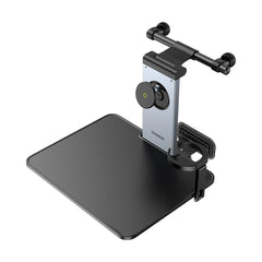 A Photo Of Baseus MagPro II Versatile Car Mount - Foldable Laptop Desk with 360° Rotatable Phone Holder, Adjustable Height, Easy Installation for Backseat Headrest, Black