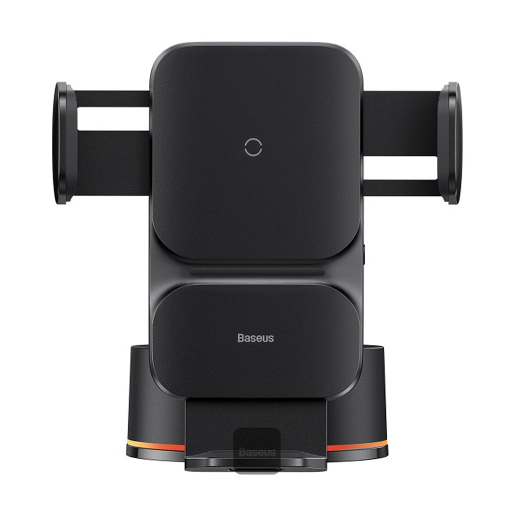A Photo Of Baseus Qi 15W Wireless Car Charger and Phone Holder with Suction Cup – Fast Charging, Auto Alignment, and Universal Compatibility