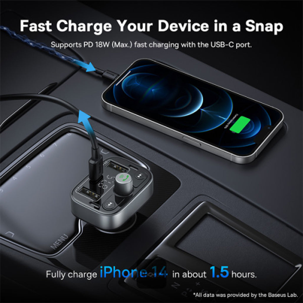 A Photo Of Baseus S-09 Pro Car FM Transmitter & Bluetooth Car Charger 18W