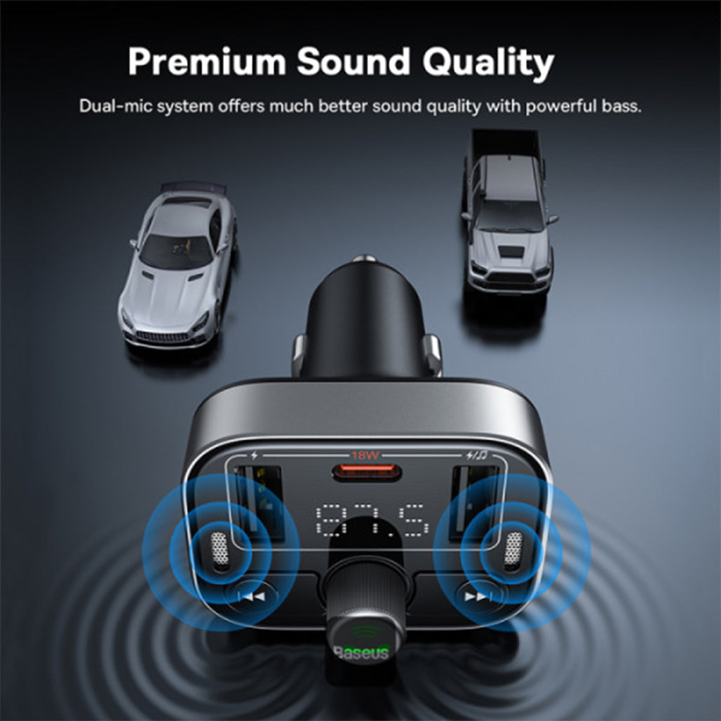 A Photo Of Baseus S-09 Pro Car FM Transmitter & Bluetooth Car Charger 18W