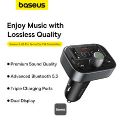 A Photo Of Baseus S-09 Pro Car FM Transmitter & Bluetooth Car Charger 18W