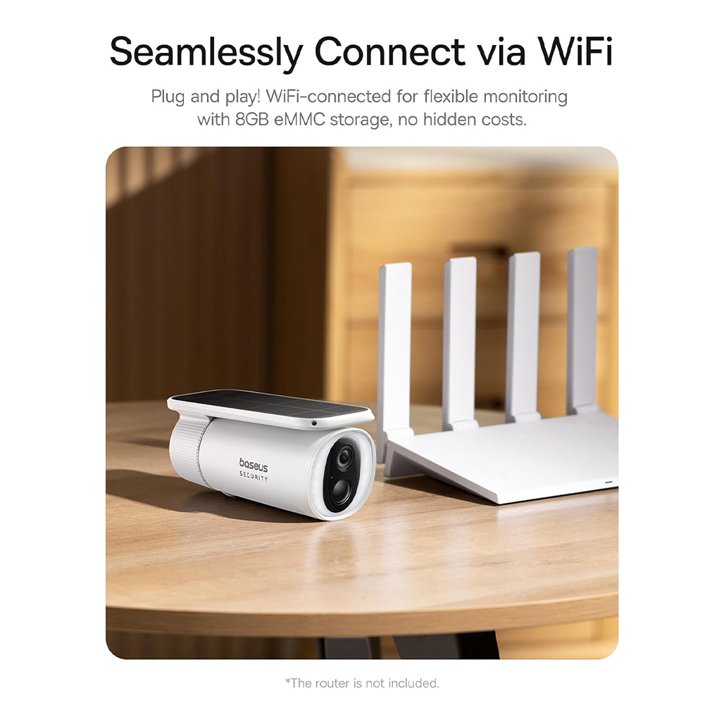 A Photo Of Baseus Security S1 - Outdoor Camera 2K – Solar-Powered
