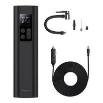 Baseus Super Mini Inflator Pump - Portable Handheld Air Compressor for Car, Motorcycle, Bicycle, and Ball Tires - Black