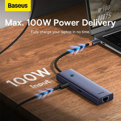 A Photo Of Baseus UltraJoy 6-in-1 USB Hub - Type-C Docking Station