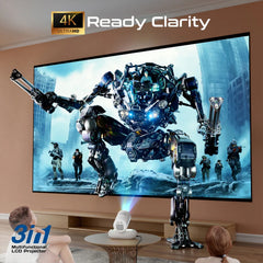 A Photo Of Promate Beamer-250R - 4K Compatible Wireless LCD Projector