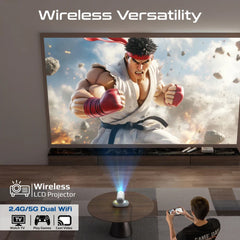 A Photo Of Promate Beamer-250R - 4K Compatible Wireless LCD Projector