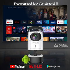 A Photo Of Promate Beamer-A250 4K Ultra HD Wireless LCD Projector with Built-In Speaker & Adjustable Monopod Stand