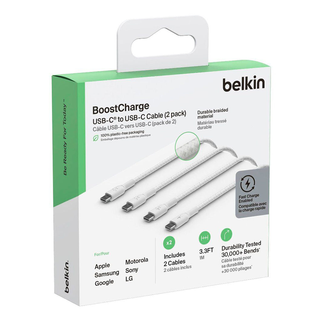 A Photo Of Belkin BoostCharge Braided USB-C to USB-C Cable 60W (2-Pack)