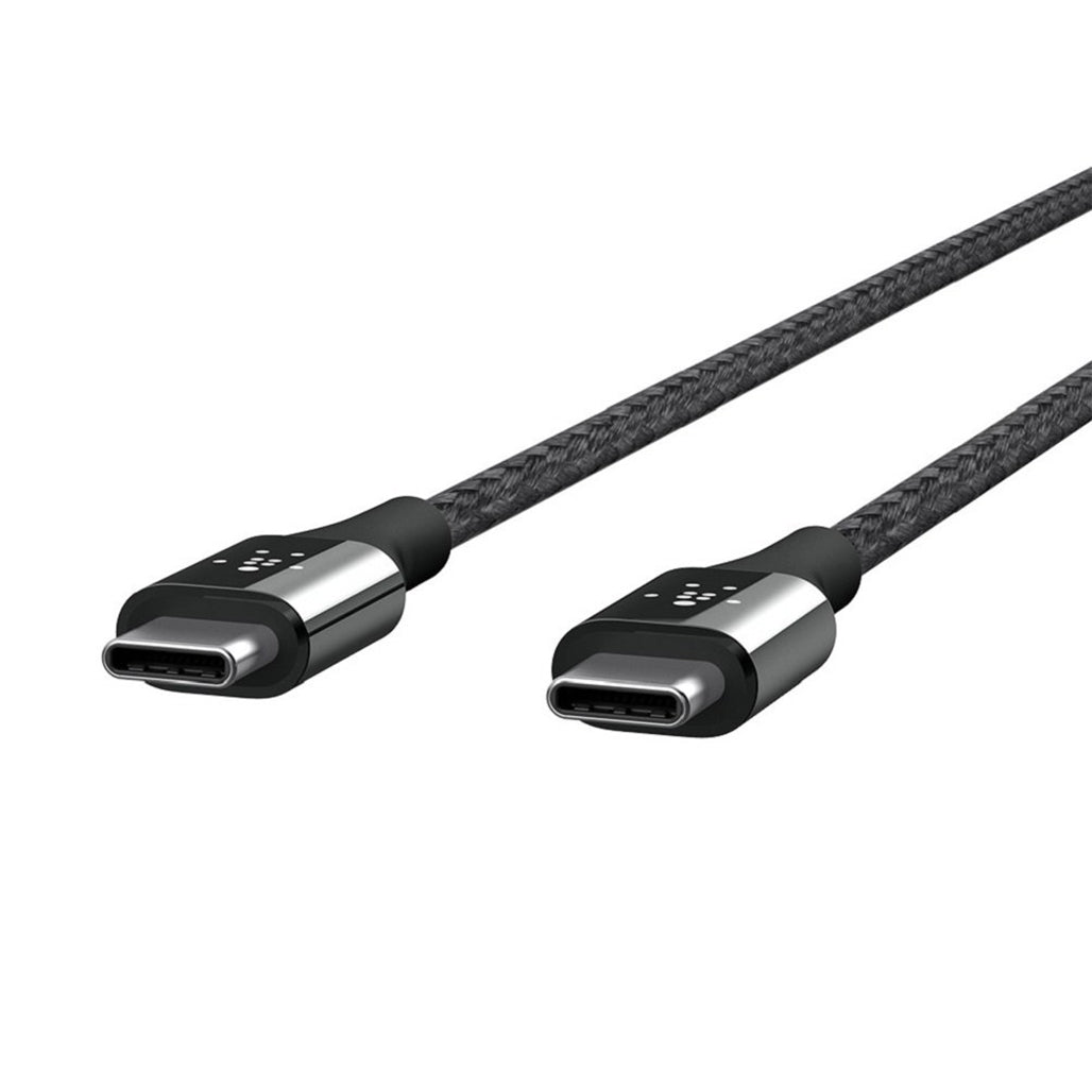 A Photo Of Belkin MIXIT DuraTek Kevlar USB-C to USB-C Cable - 4 Feet (Black), Ultra-Durable with Aramid Fibers and Nylon Braiding
