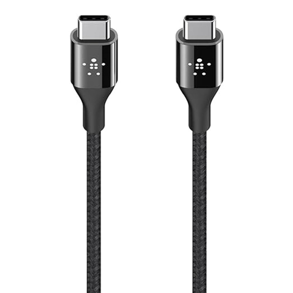 A Photo Of Belkin MIXIT DuraTek Kevlar USB-C to USB-C Cable - 4 Feet (Black), Ultra-Durable with Aramid Fibers and Nylon Braiding