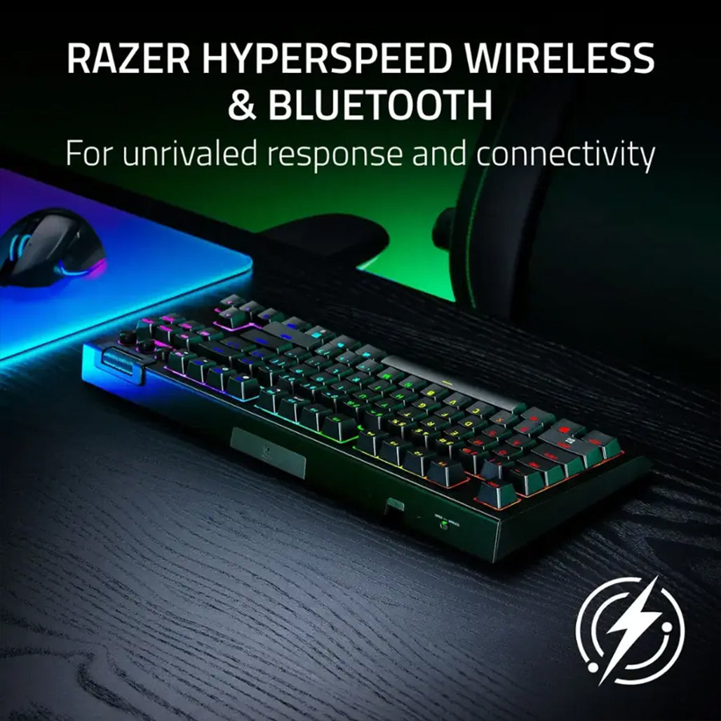 A Photo Of Razer BlackWidow V4 - Tenkeyless HyperSpeed Wireless Mechanical Gaming Keyboard