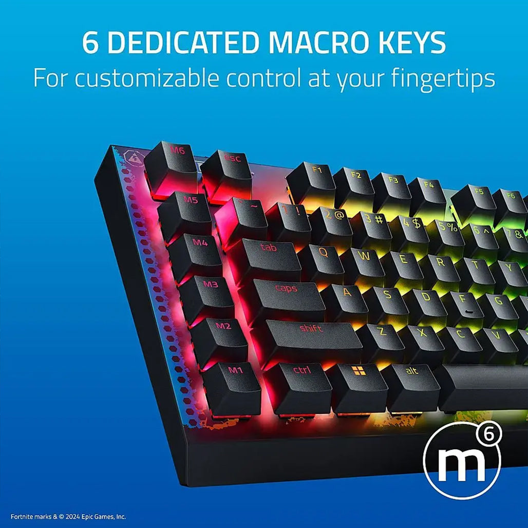 A Photo Of Razer BlackWidow V4 X Fortnite Edition Keyboard - Yellow Switch