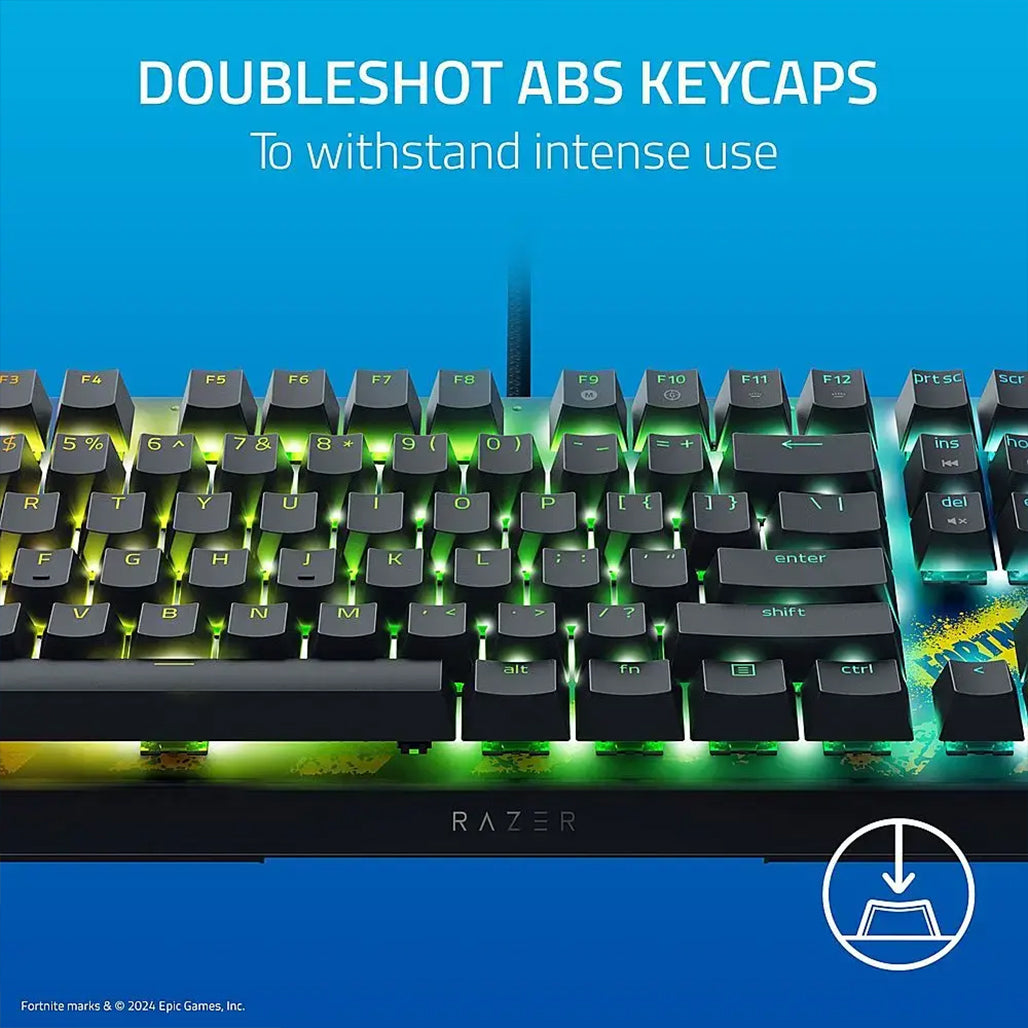 A Photo Of Razer BlackWidow V4 X Fortnite Edition Keyboard - Yellow Switch