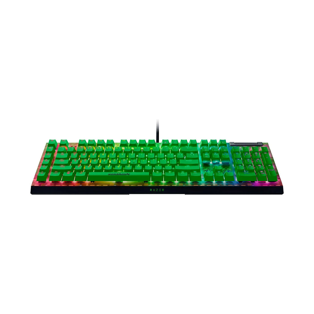 A Photo Of Razer BlackWidow V4 X Minecraft Edition Mechanical Gaming Keyboard – Green Switches