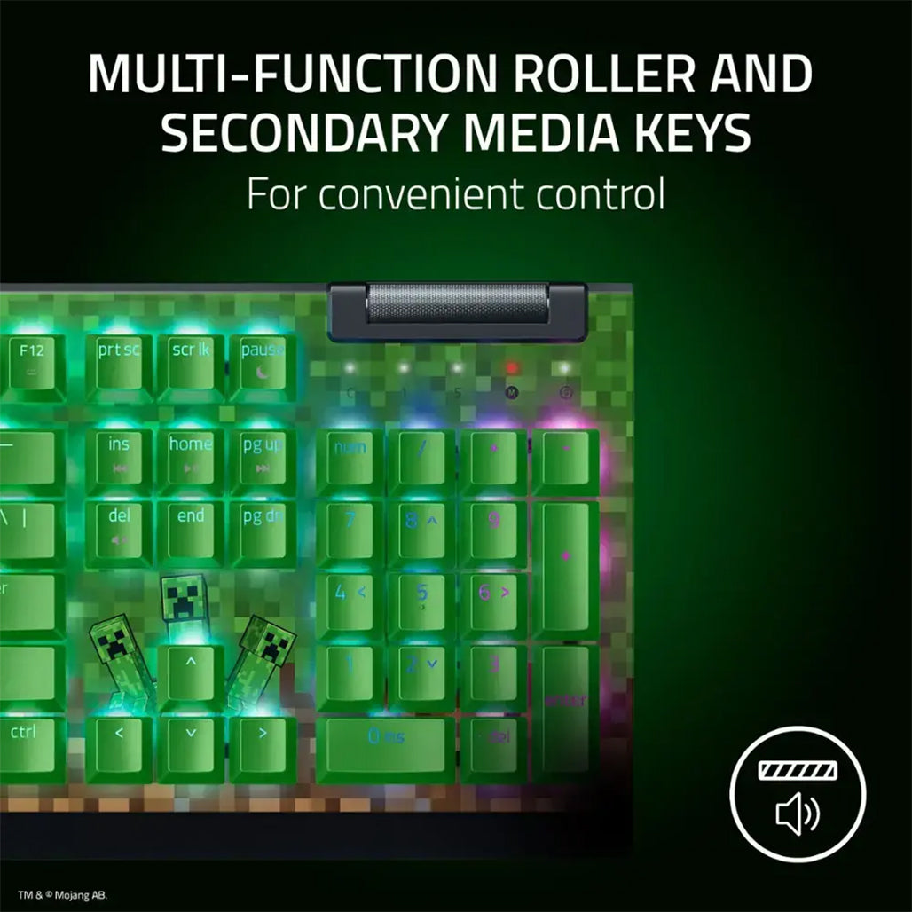 A Photo Of Razer BlackWidow V4 X Minecraft Edition Mechanical Gaming Keyboard – Green Switches