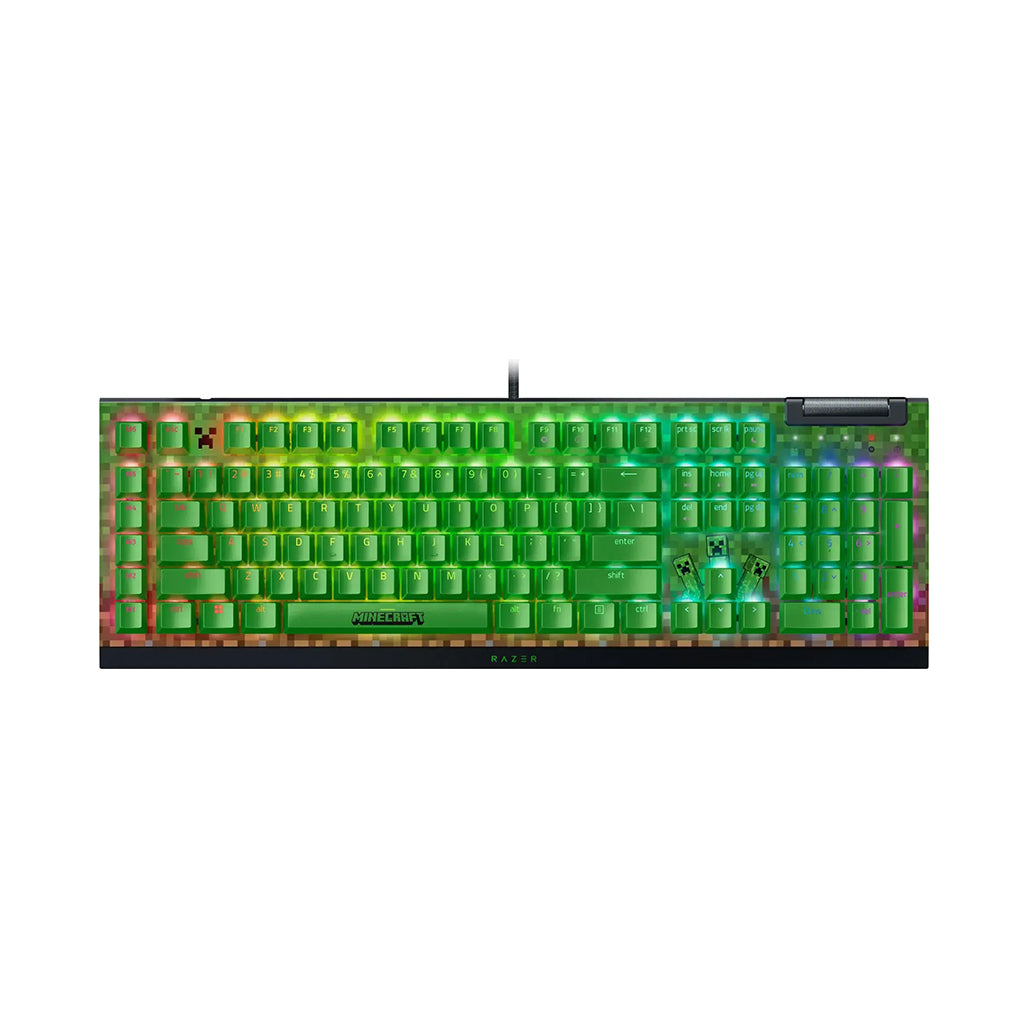 A Photo Of Razer BlackWidow V4 X Minecraft Edition Mechanical Gaming Keyboard – Green Switches