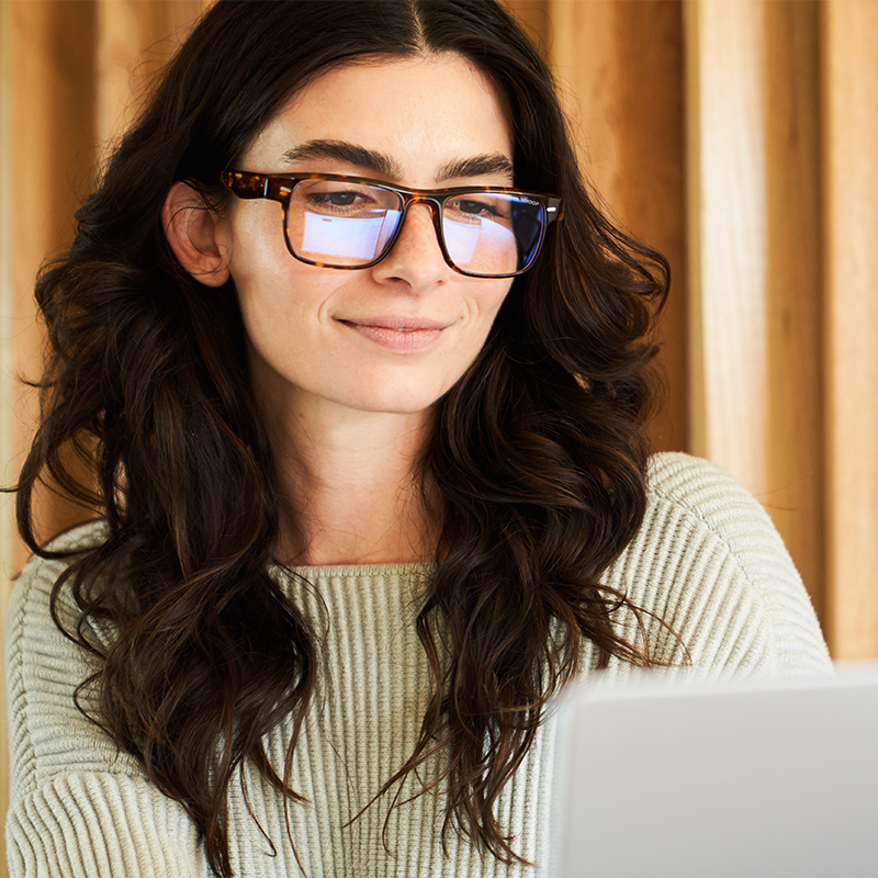 A Photo Of WHOOP Blue Light Glasses – Remy Tortoise Frames with All-Day Lenses