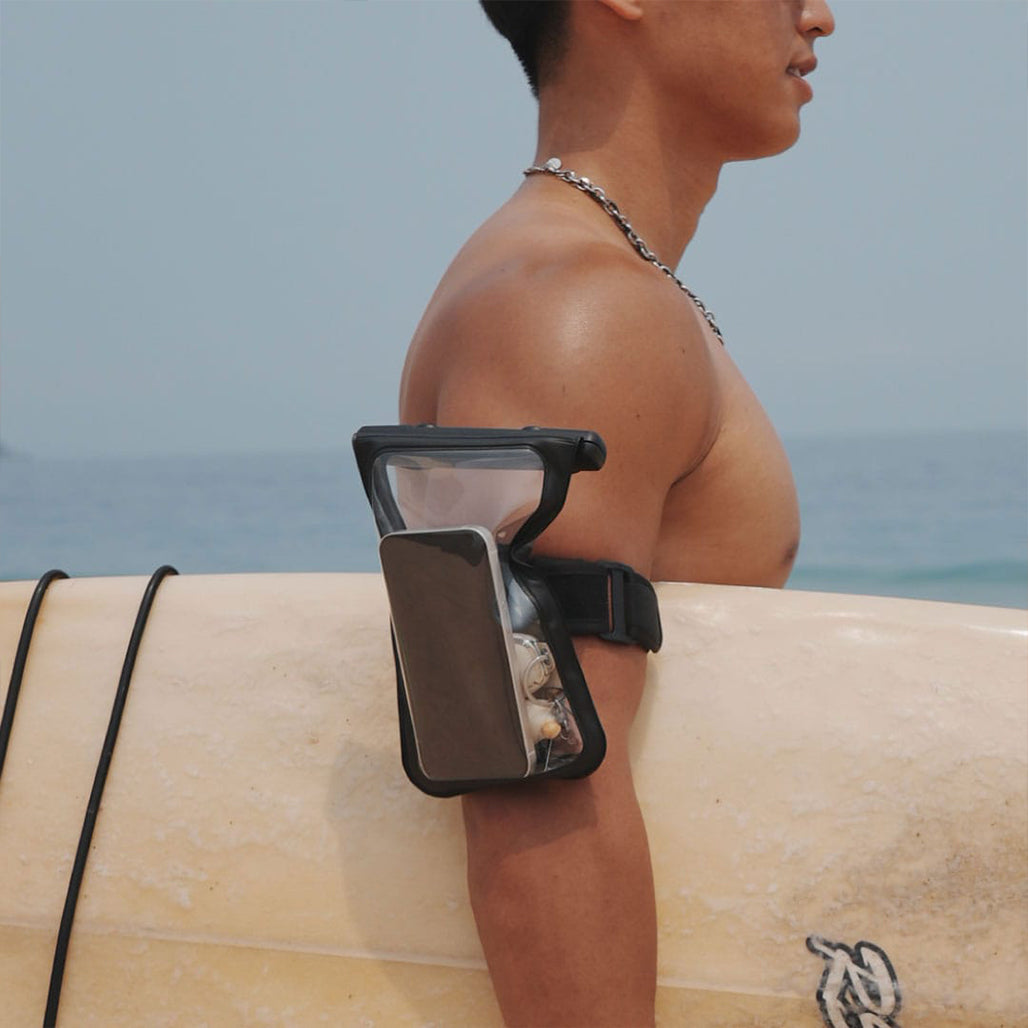 A Photo Of Blupebble Waterproof Floating Phone Pouch for Smartphones up to 8.5″ – IPX8 Rated Dry Bag Case