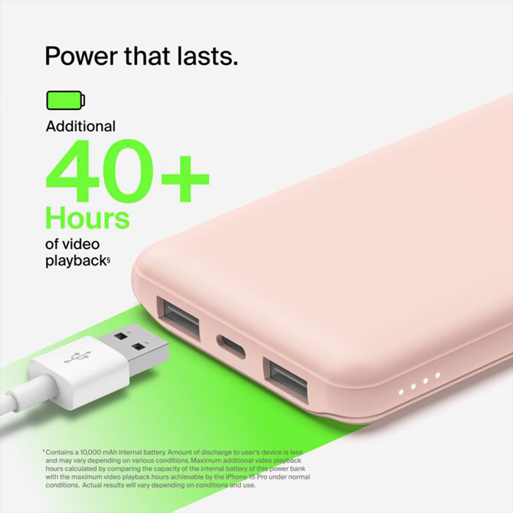 A Photo Of Belkin BoostCharge 10K Power Bank with USB-C & Dual USB-A Ports – Fast Charging, 10,000mAh Capacity