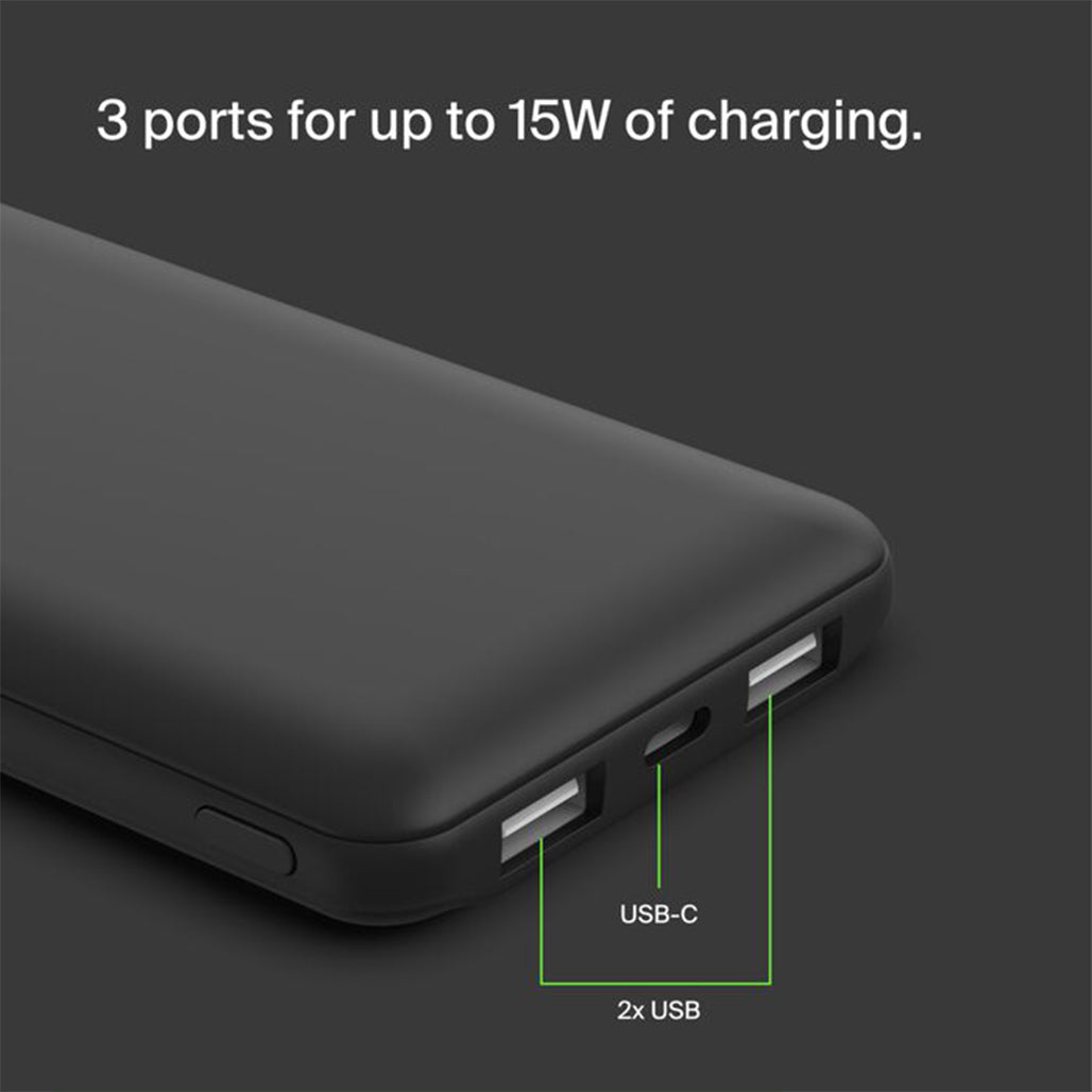 A Photo Of Belkin BoostCharge 10K Power Bank with USB-C & Dual USB-A Ports – Fast Charging, 10,000mAh Capacity
