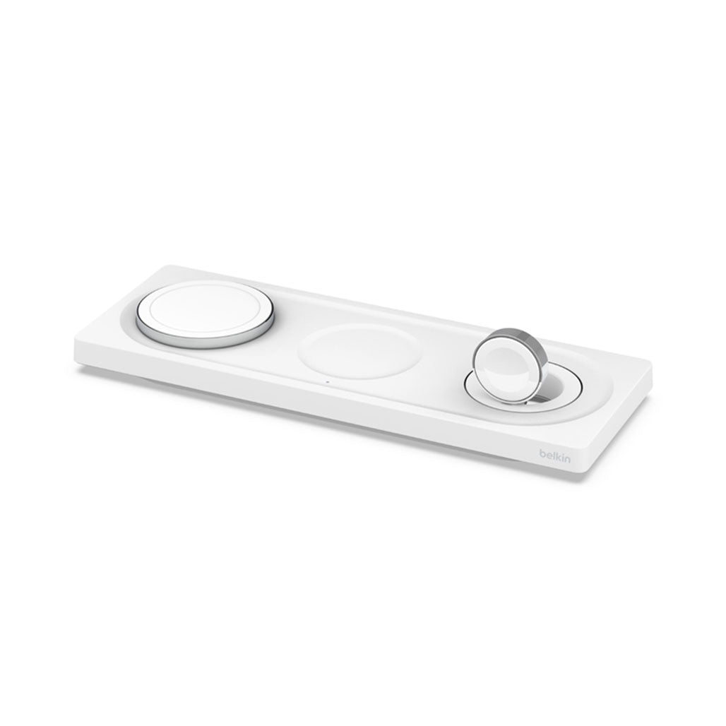 A Photo Of Belkin BoostCharge Pro 3-in-1 Wireless Charging Pad with MagSafe Technology – Fast Charging for iPhone, Apple Watch, and AirPods