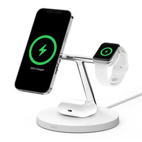 Belkin BoostCharge Pro 3-in-1 Wireless Charger with MagSafe 15W - Fast Charging for iPhone, Apple Watch, and AirPods | White