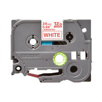Brother TZe-252 Labelling Tape Cassette – Red on White, 24mm wide