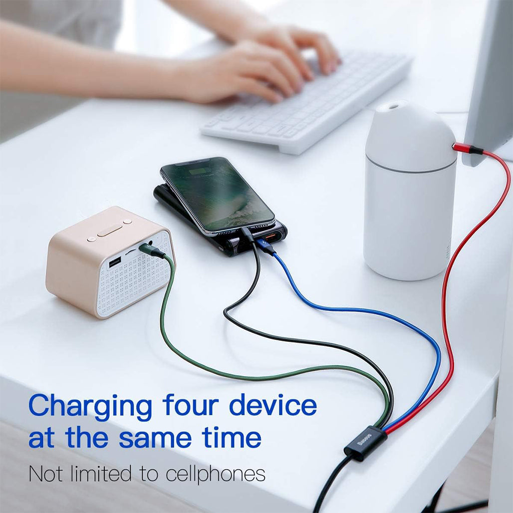 A Photo Of Baseus Fast 4in1 Cable For lightning + Type-C (2) Micro 3.5A 1.2M, CA1T4-B01