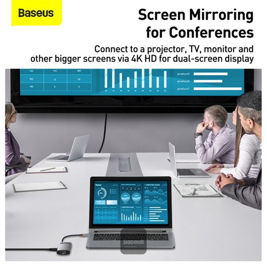 A Photo Of Baseus Metal Gleam Series - 8in1 Multifunctional Type-C HUB Docking Station