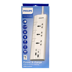 A Photo Of Philips 3-Way Universal Extension Cord with USB-C & USB-A Ports