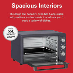 A Photo Of Hamilton Beach Convection Toaster Oven – 55L Rotisserie, Bake, Broil & Grill Multifunction Oven