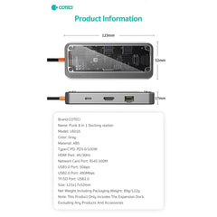 A Photo Of COTEetCI 8-in-1 Multifunctional Docking Station – USB 3.0, Type-C PD100W, HDMI 4K, and More