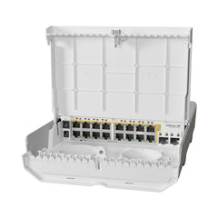 A Photo Of MikroTik NetPower 16P Outdoor 18-Port Gigabit PoE Switch with 2 SFP+ 10G Uplinks | CRS318-16P-2S+OUT