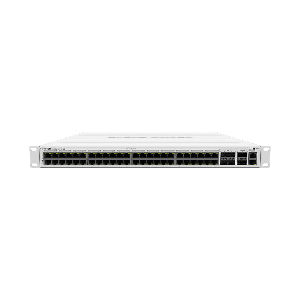 A Photo Of Mikrotik CRS354-48P-4S+2Q+RM Rackmount Switch | 48x 1G RJ45 Ports, 4x 10G SFP+, 2x 40G QSFP+ | 750W Power Supply