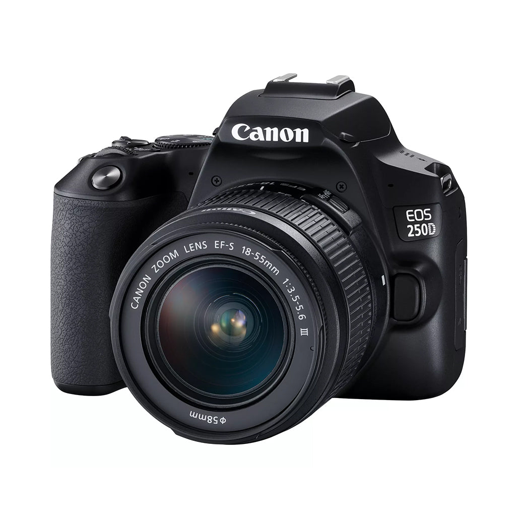 A Photo Of Canon EOS 250D - DSLR Camera with EF-S 18-55mm f/3.5-5.6 III Lens