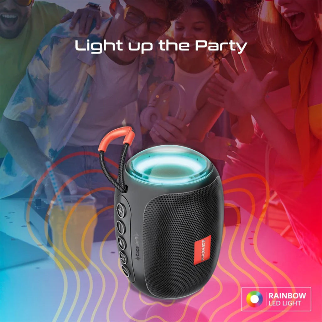A Photo Of Promate Capsule-3 LumiFlux - Wireless Speaker - Black