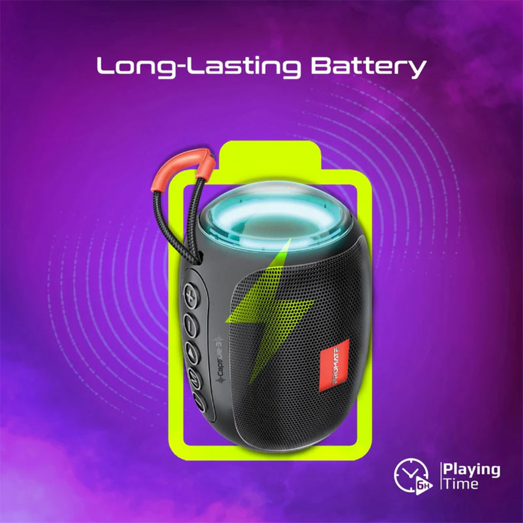 A Photo Of Promate Capsule-3 LumiFlux - Wireless Speaker - Black