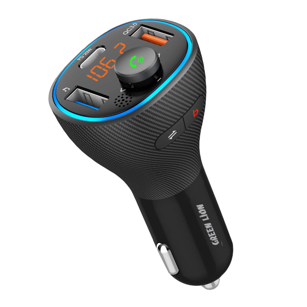 A Photo Of Green Lion Wireless Hands-Free Car Kit with Built-In FM Transmitter ( QC3.0 + PD 20W ) 38W