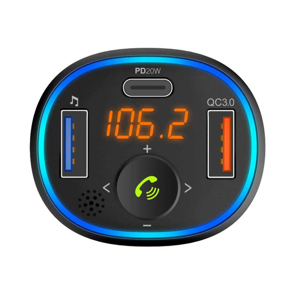 A Photo Of Green Lion Wireless Hands-Free Car Kit with Built-In FM Transmitter ( QC3.0 + PD 20W ) 38W