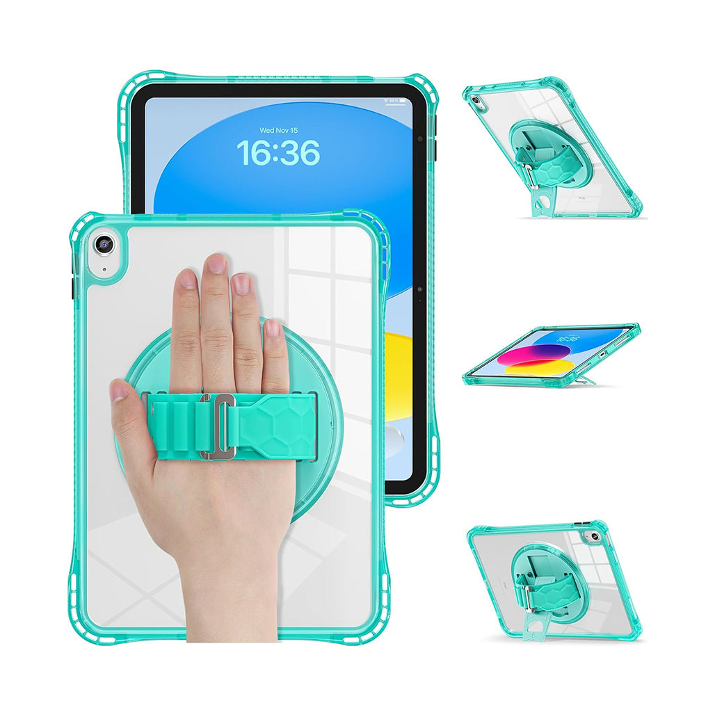 A Photo Of Classic Rugged Clear Case with Hand Grip for Apple iPad (A16) 11th Gen 2025 & iPad 10th Gen 2022