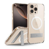 Caseology Capella Mag Kickstand Case for iPhone 16 Pro (6.3") – Clear Shockproof MagSafe-Compatible Cover with Built-In Stand