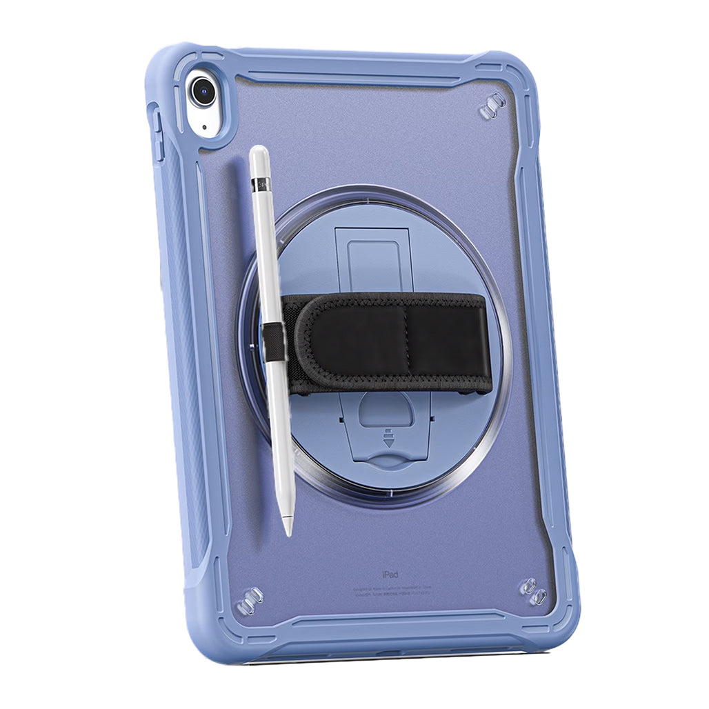A Photo Of Classic Rugged Case - 360° Rotating Stand & Hand Strap for iPad 11 (2025) & iPad 10.9 (2022)
