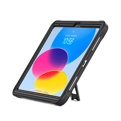 A Photo Of Classic Rugged Case - 360° Rotating Stand & Hand Strap for iPad 11 (2025) & iPad 10.9 (2022)