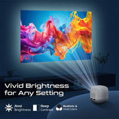 A Photo Of Promate Ultra-Portable 4K Wireless DLP Projector with touch controls