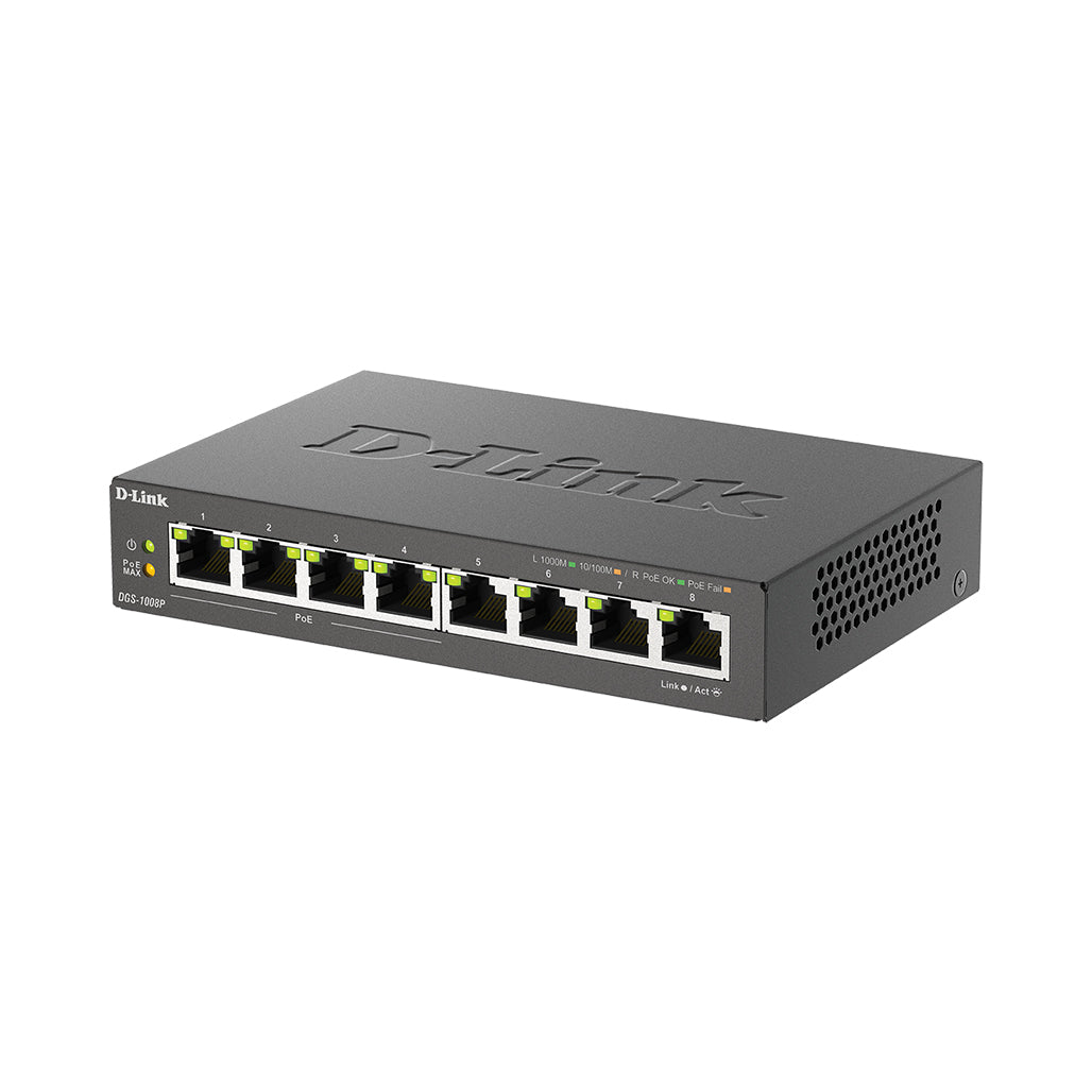 A Photo Of D-Link 8-Port Gigabit Unmanaged PoE Switch - DGS-1008P