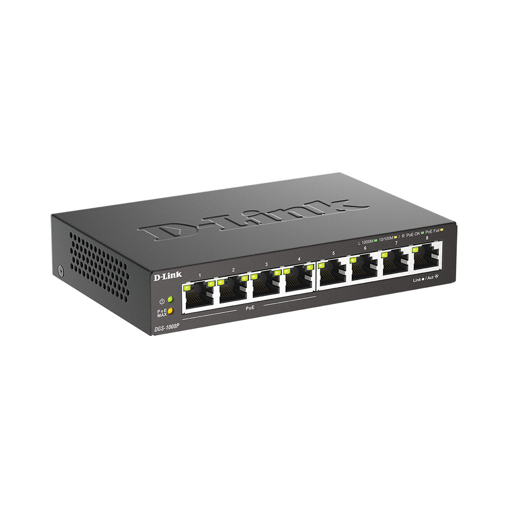 A Photo Of D-Link 8-Port Gigabit Unmanaged PoE Switch - DGS-1008P